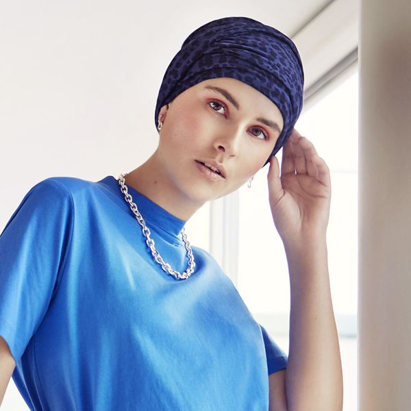 EMMY V TURBAN, PRINTED, BLUE MOON LEO