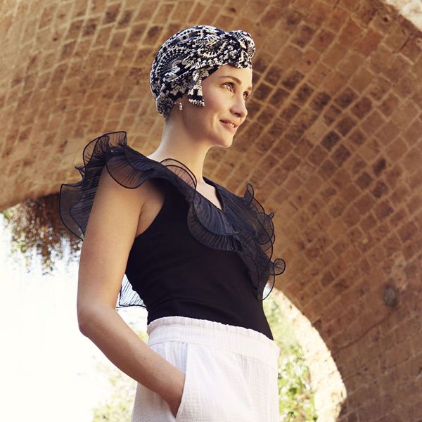 Beatrice Turban - Printed Linen