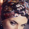 FADEN - Boho turban - printed, Orient Maroon