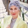 Lotus Turban - Printed Linen, LAVENDER ILLUSIONS