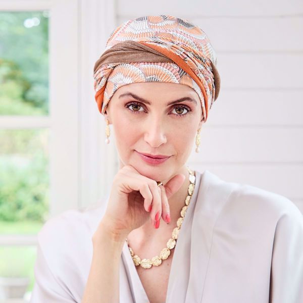 Hocshakti Turban - Printed, Orange Elements
