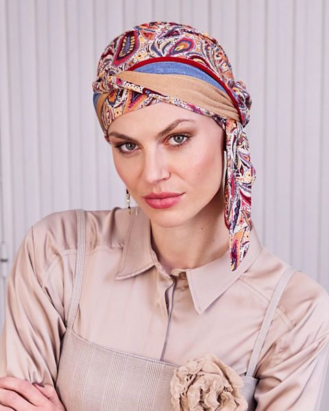 HocBeatrice Turban - W/ribbons - Moroccan Paisley