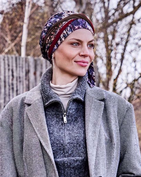 HocBeatrice Turban - W/ribbons - Tie Dye Dusk